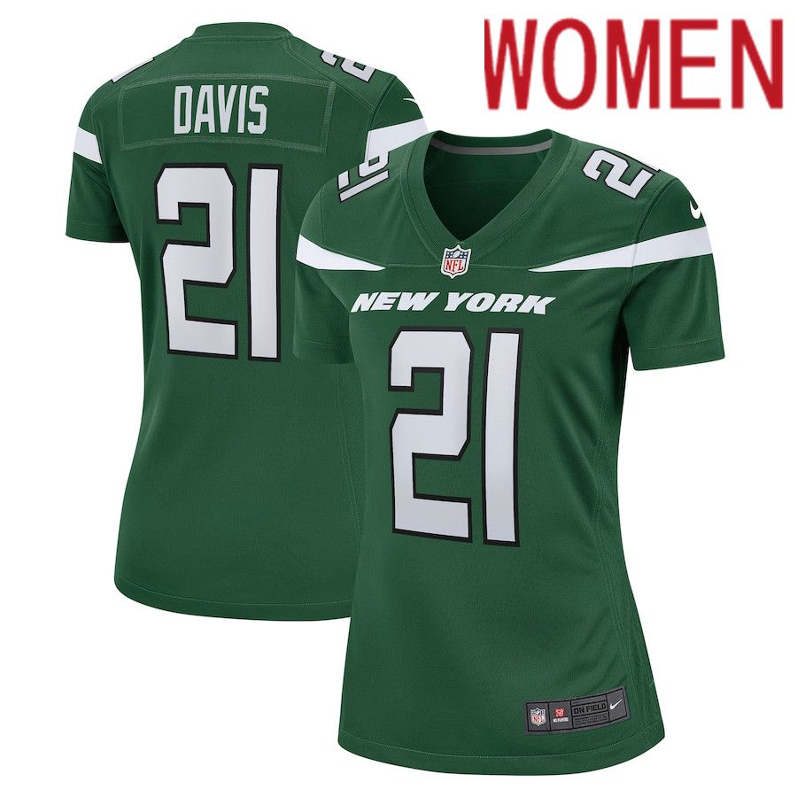Women New York Jets #21 Ashtyn Davis Nike Gotham Green Game Player NFL Jersey